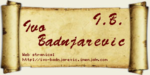 Ivo Badnjarević vizit kartica